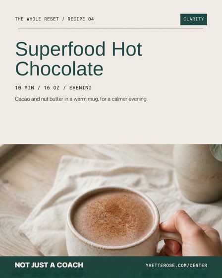 Superfood Hot Chocolate, recipe 04 from The Whole Reset